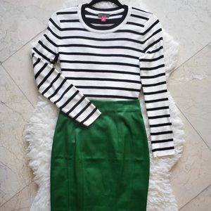 Vince Camuto | Black & White Striped Sweater